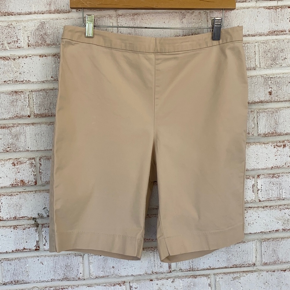 Boston Proper Khaki Flat Front Shorts